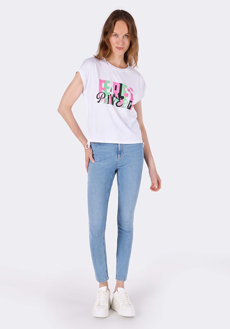 Показати інформацію про Футболка З Коротким Рукавом Жіноча Біла  Cl1064000