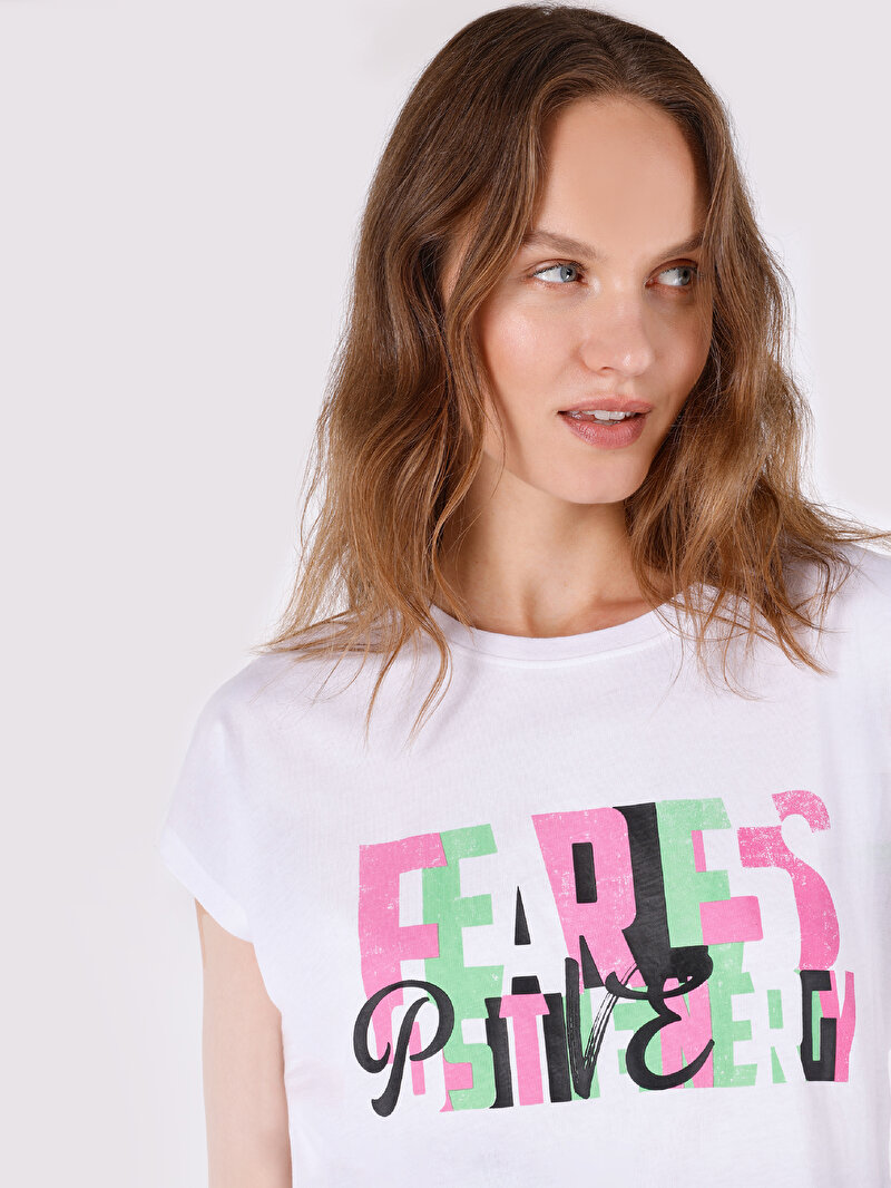 Показати інформацію про Футболка З Коротким Рукавом Жіноча Біла  Cl1064000