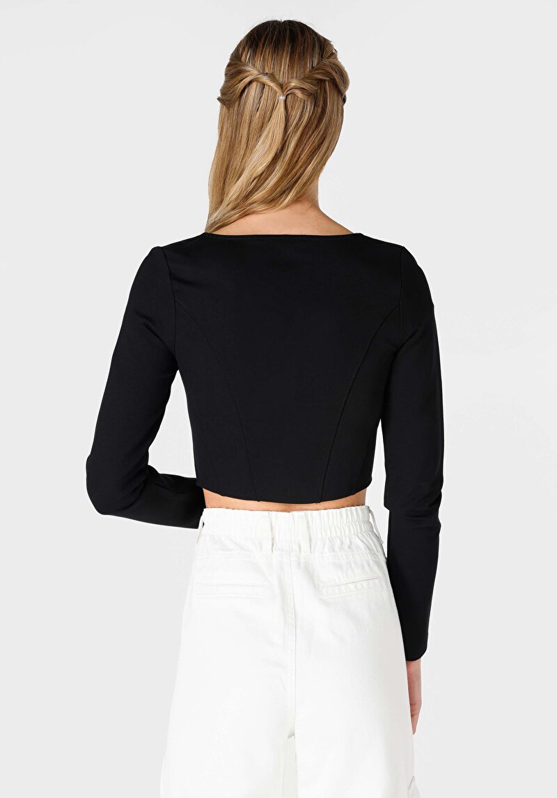 Показати інформацію про Футболка З Довгим Рукавом Жіноча Чорна  Cl1065169