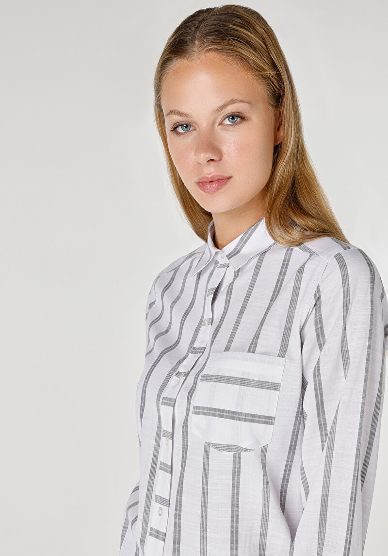 Показати інформацію про Сорочка З Довгим Рукавом Жіноча Біла  Cl1064440