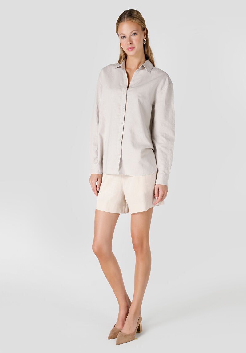 Показати інформацію про Сорочка З Довгим Рукавом Жіноча Бежева  Cl1063415