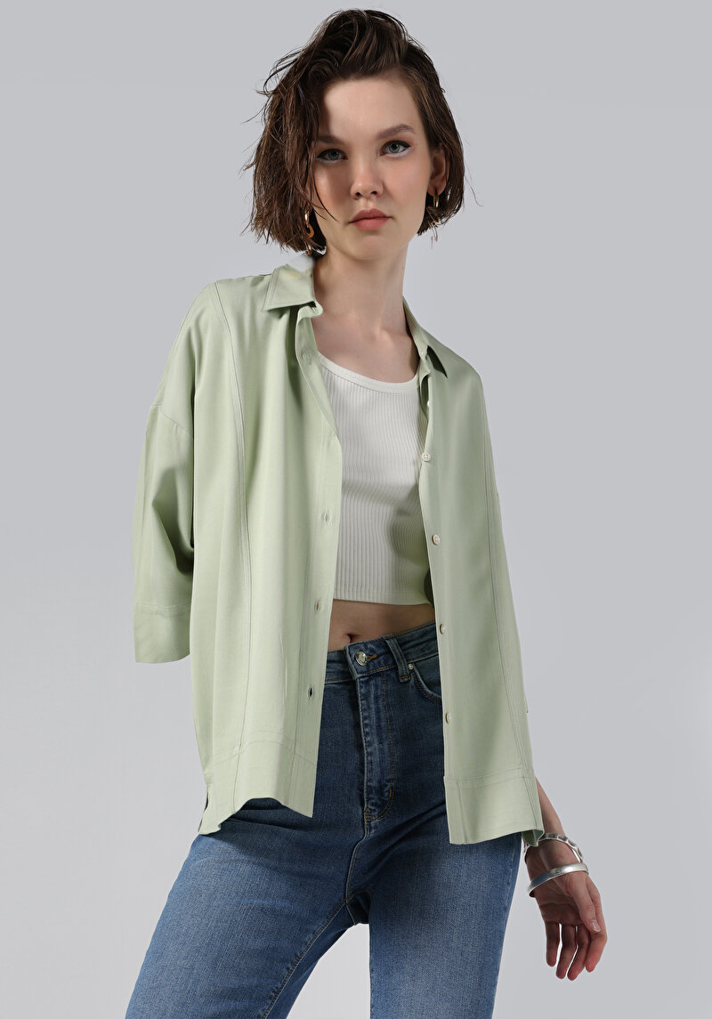 Показати інформацію про Сорочка З Довгим Рукавом Жіноча Зелена  Cl1060516