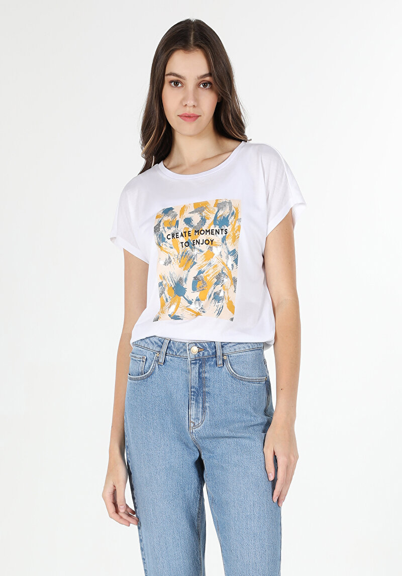 Показати інформацію про Футболка З Коротким Рукавом Жіноча Біла  Cl1063219