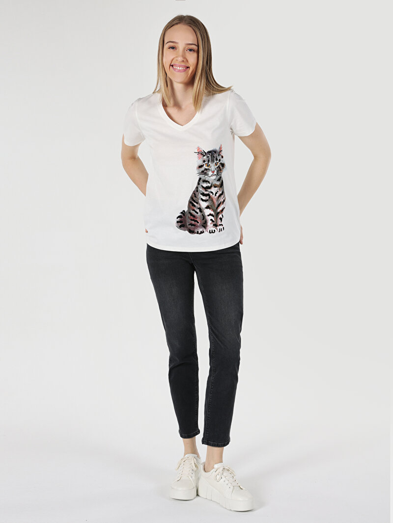 Показати інформацію про Футболка З Коротким Рукавом Жіноча Біла  Cl1063220