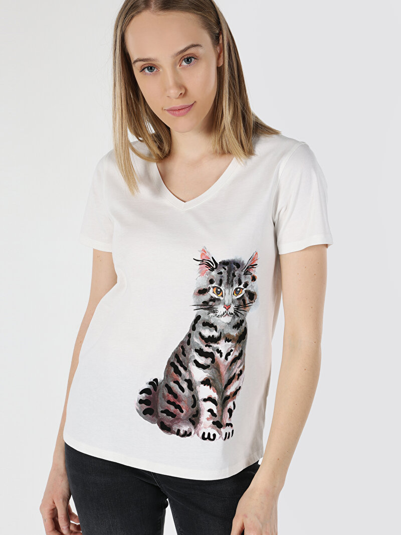 Показати інформацію про Футболка З Коротким Рукавом Жіноча Біла  Cl1063220