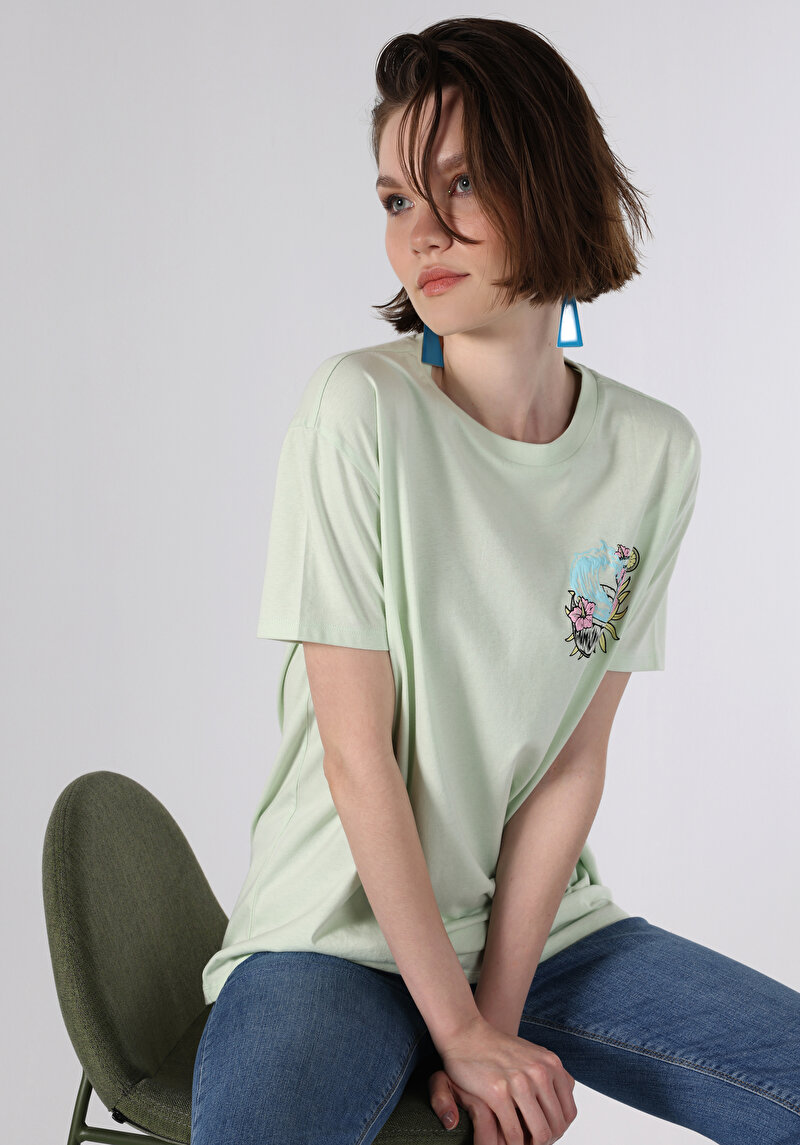 Зображення Футболка З Коротким Рукавом Жіноча Зелена  Cl1063227