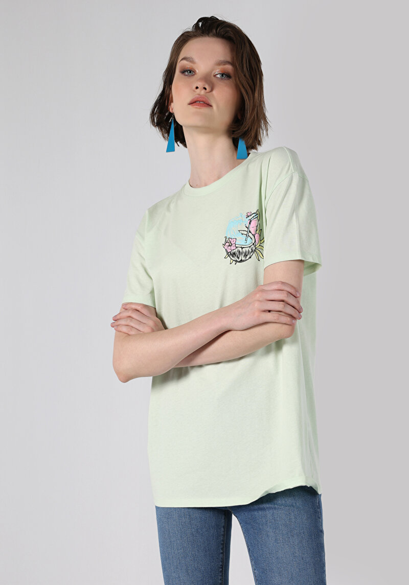 Показати інформацію про Футболка З Коротким Рукавом Жіноча Зелена  Cl1063227