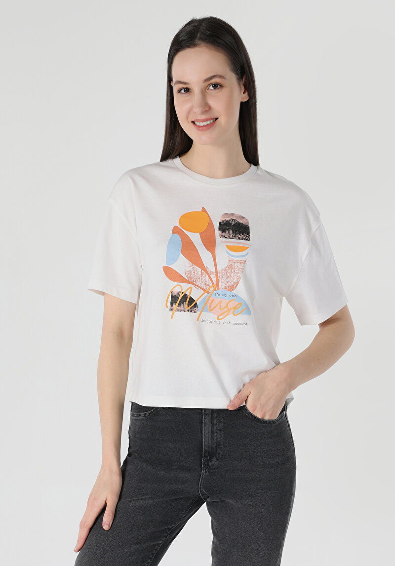 Показати інформацію про Футболка З Коротким Рукавом Жіноча Біла  Cl1063290