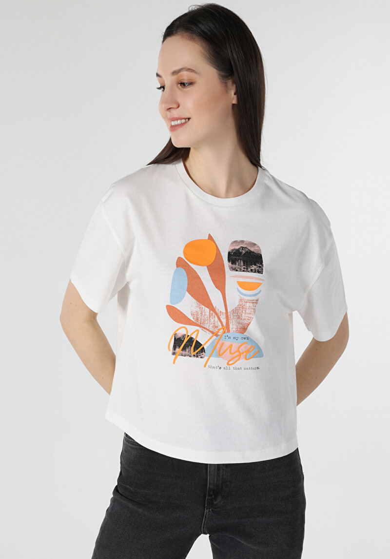 Показати інформацію про Футболка З Коротким Рукавом Жіноча Біла  Cl1063290