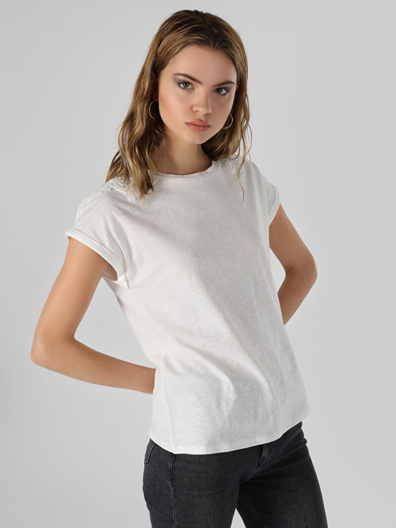 Показати інформацію про Футболка З Коротким Рукавом Жіноча Біла  Cl1062577