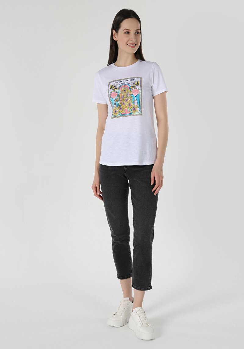 Показати інформацію про Футболка З Коротким Рукавом Жіноча Біла  Cl1063314