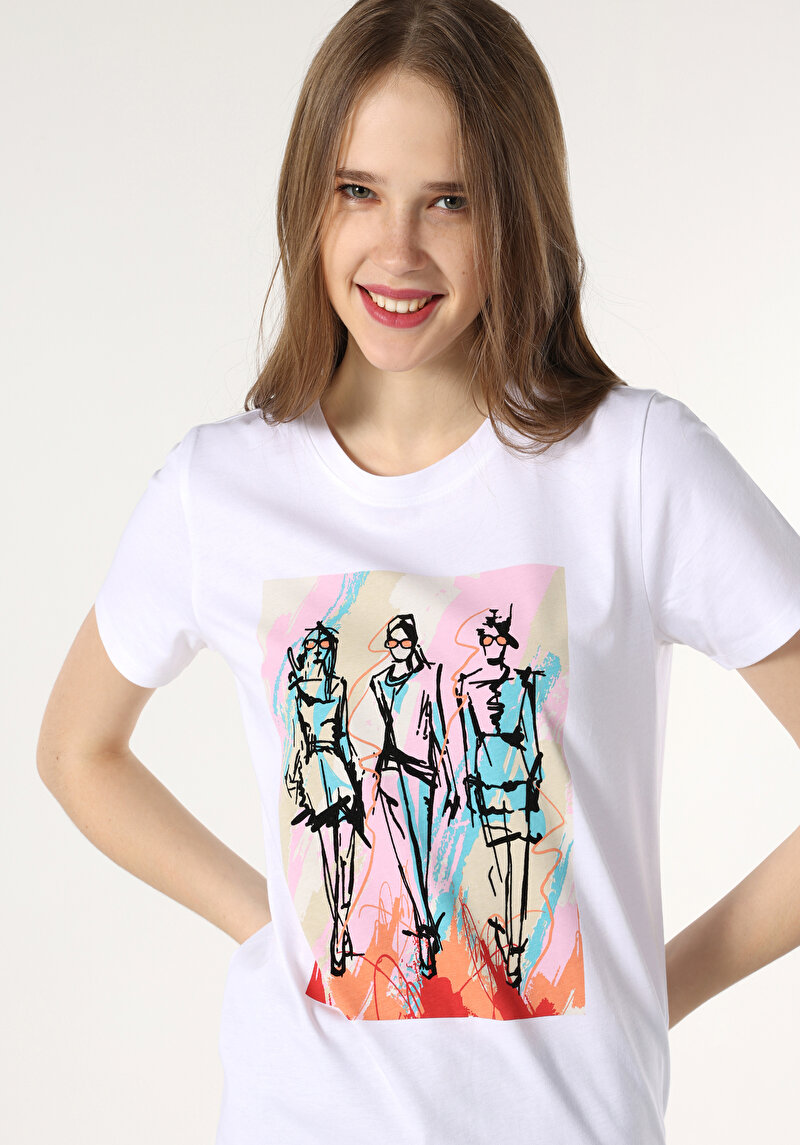 Зображення Футболка З Коротким Рукавом Жіноча Біла  Cl1063315