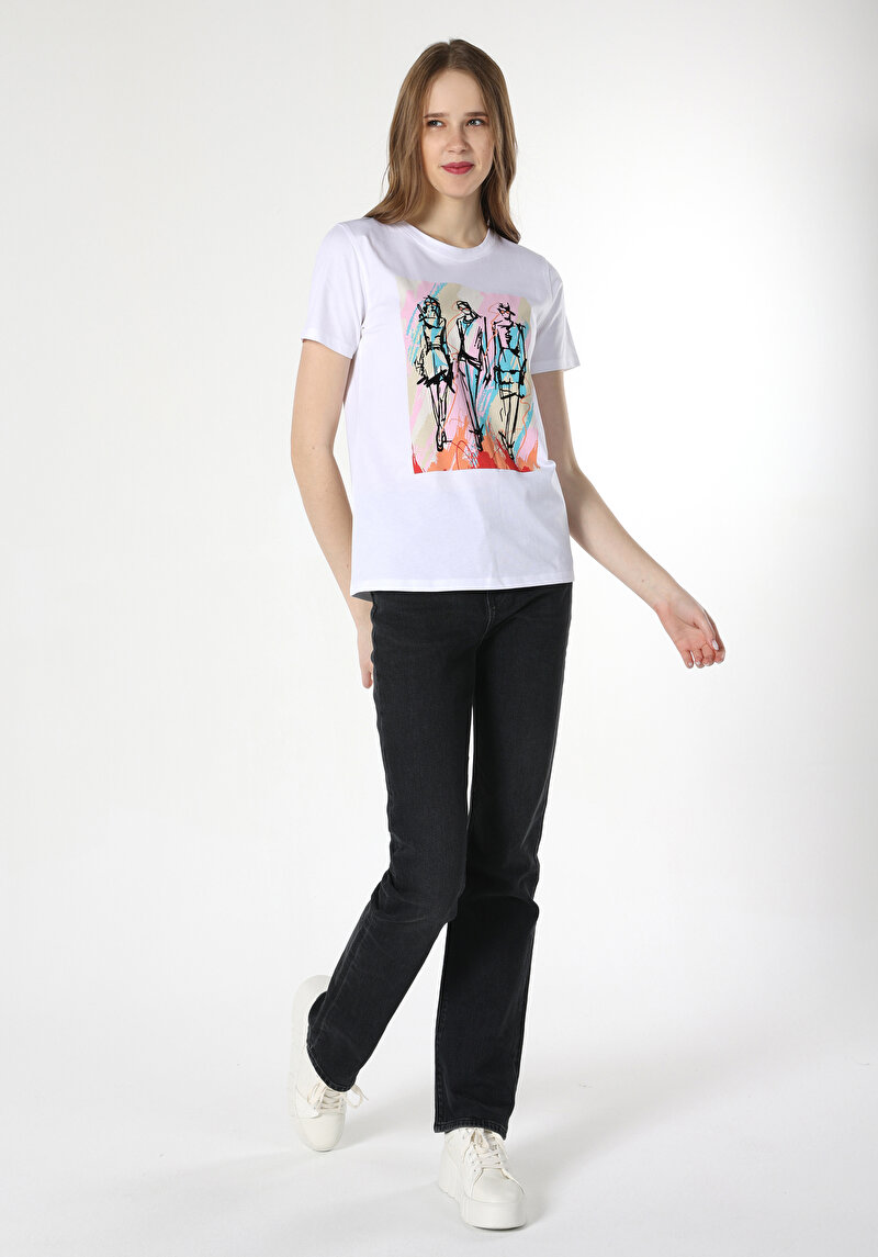 Показати інформацію про Футболка З Коротким Рукавом Жіноча Біла  Cl1063315