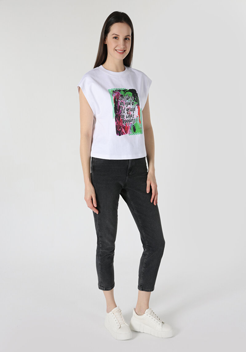 Показати інформацію про Футболка З Коротким Рукавом Жіноча Біла  Cl1063320