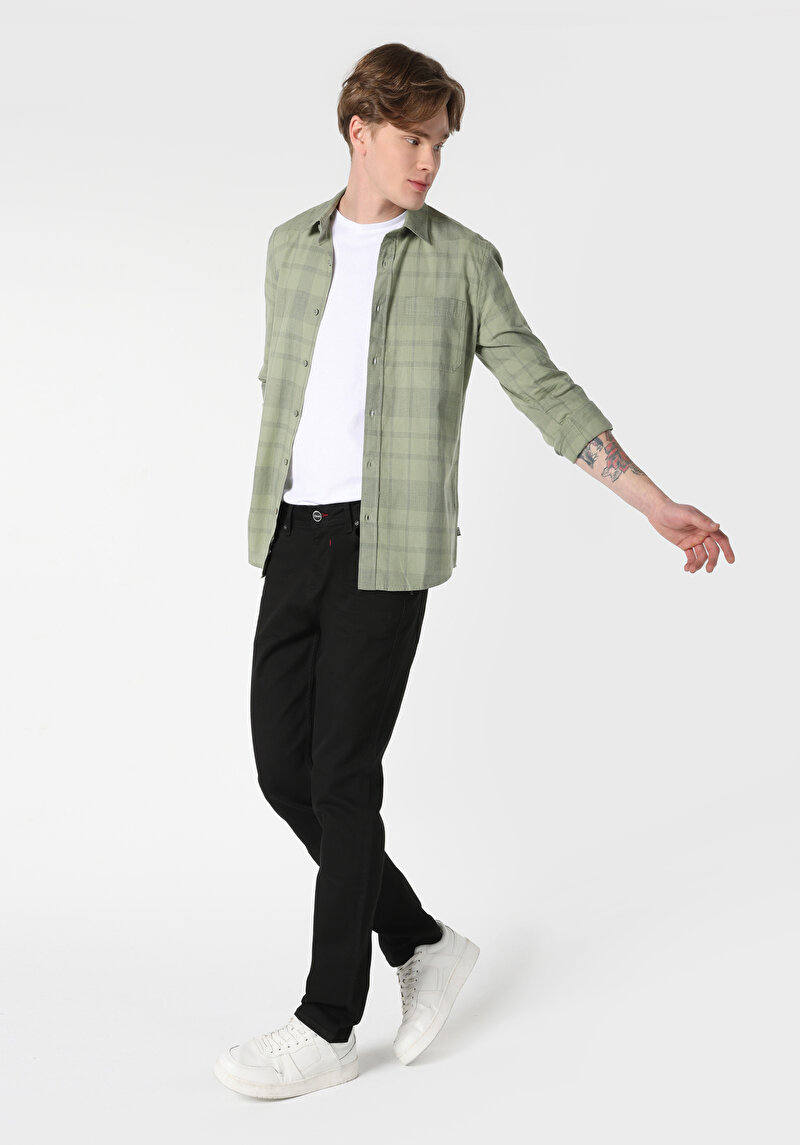 Зображення Сорочка З Довгим Рукавом Чоловіча Зелена  Cl1062867