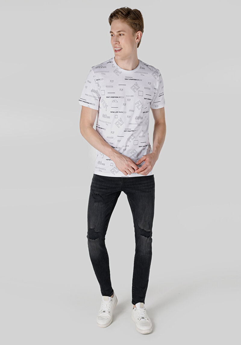 Показати інформацію про Футболка З Коротким Рукавом Чоловіча Біла  Cl1064698