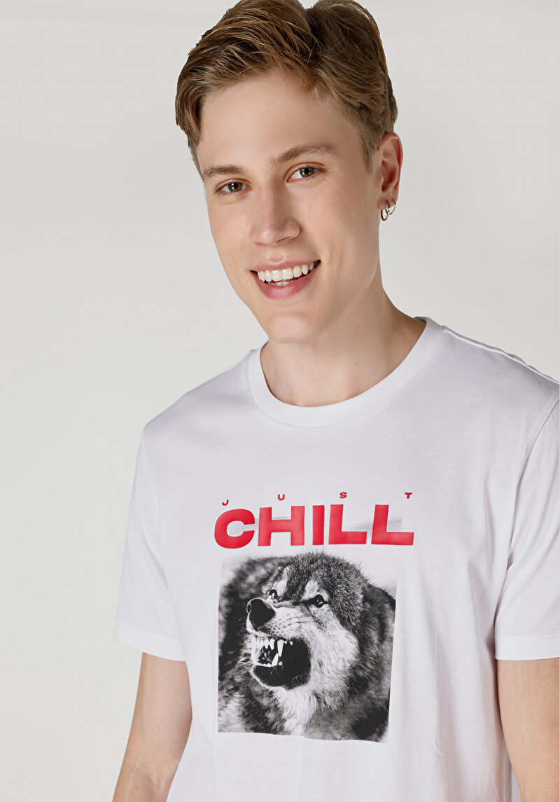 Показати інформацію про Футболка З Коротким Рукавом Чоловіча Біла  Cl1064710