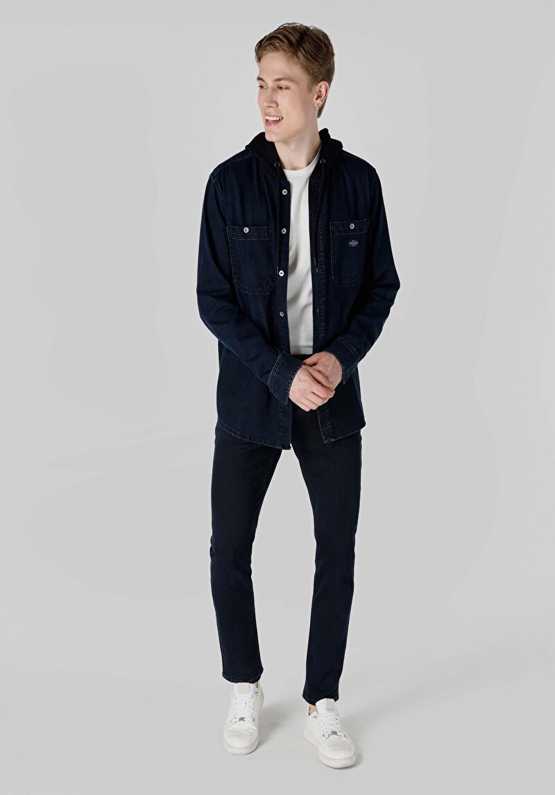 Показати інформацію про Сорочка З Довгим Рукавом Чоловіча Синя  Cl1065468