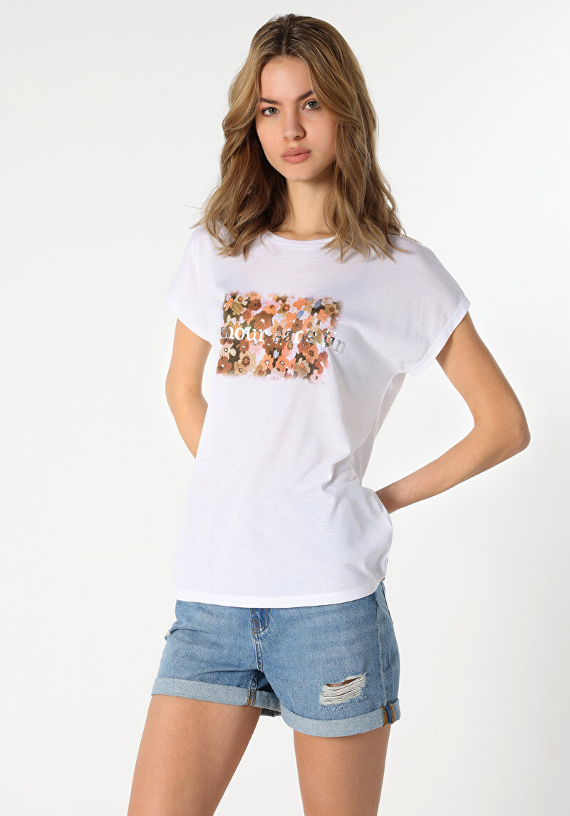 Показати інформацію про Футболка З Коротким Рукавом Жіноча Біла  Cl1063381