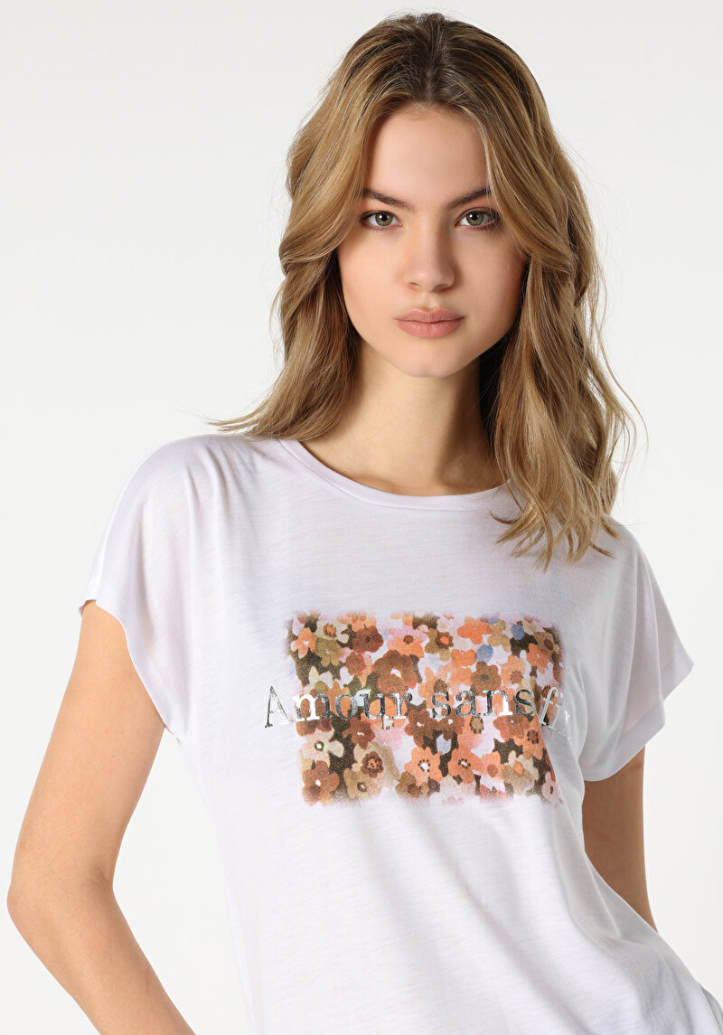 Показати інформацію про Футболка З Коротким Рукавом Жіноча Біла  Cl1063381