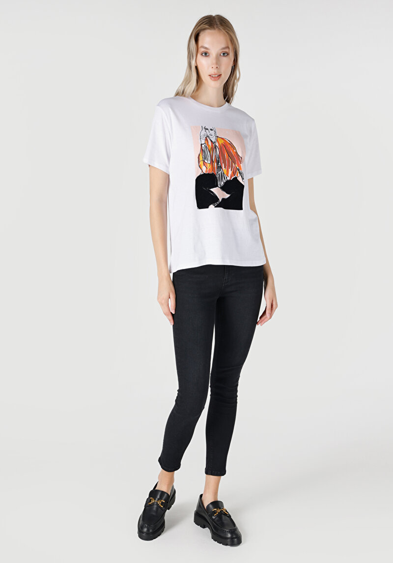 Показати інформацію про Футболка З Коротким Рукавом Жіноча Біла  Cl1065122