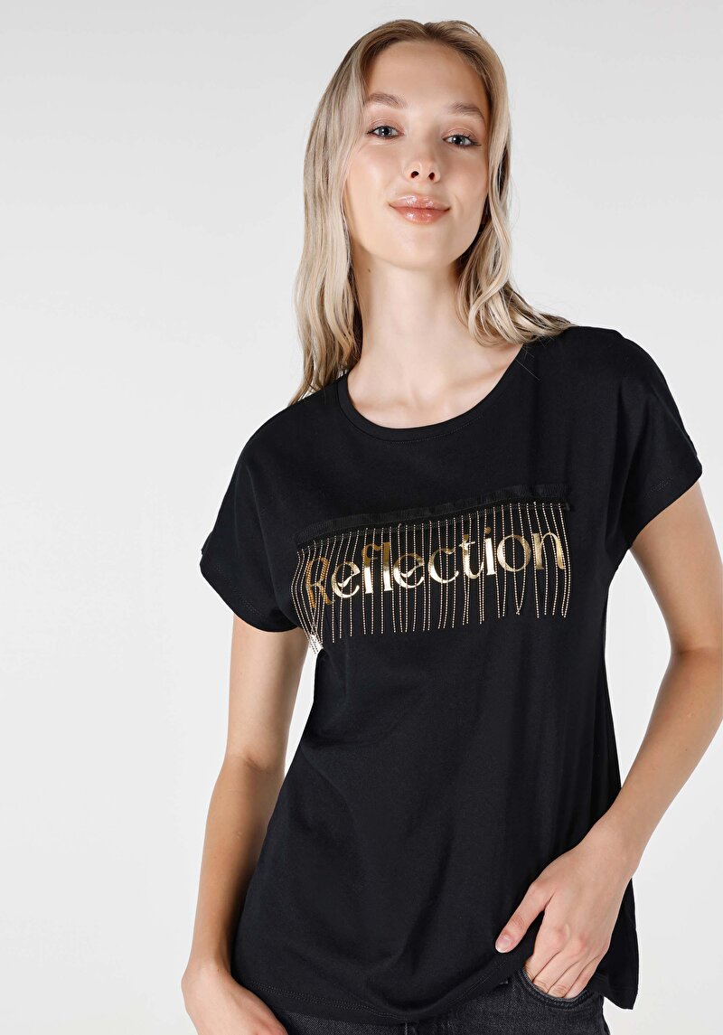 Зображення Футболка З Коротким Рукавом Жіноча Чорна  Cl1065177