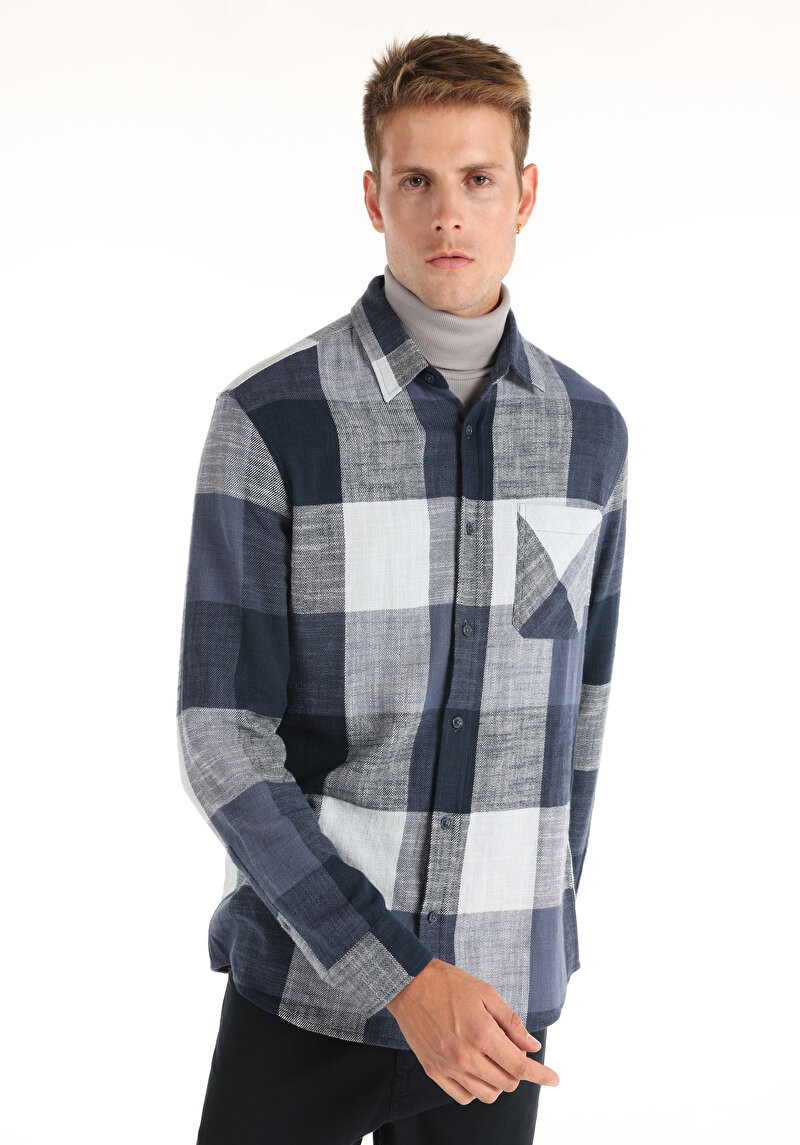 Зображення Сорочка З Довгим Рукавом Чоловіча Блакитна Cl1064634