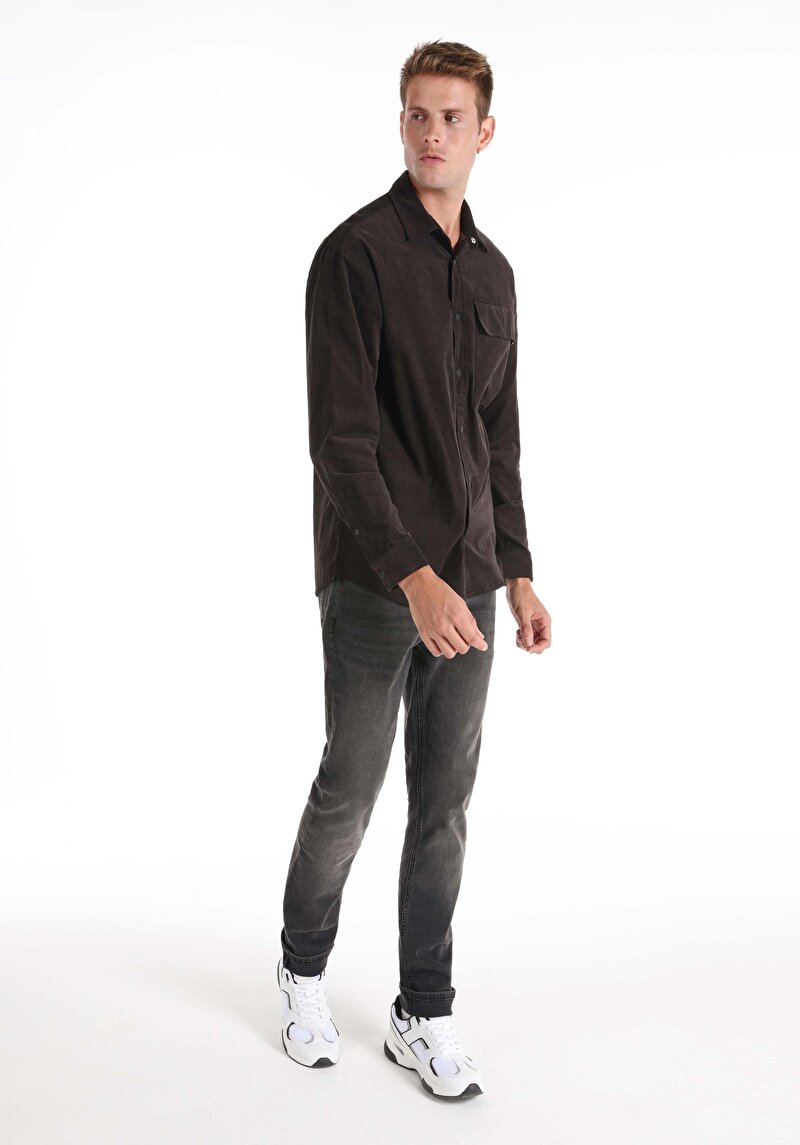 Показати інформацію про Сорочка З Довгим Рукавом Чоловіча Сіра  Cl1065712