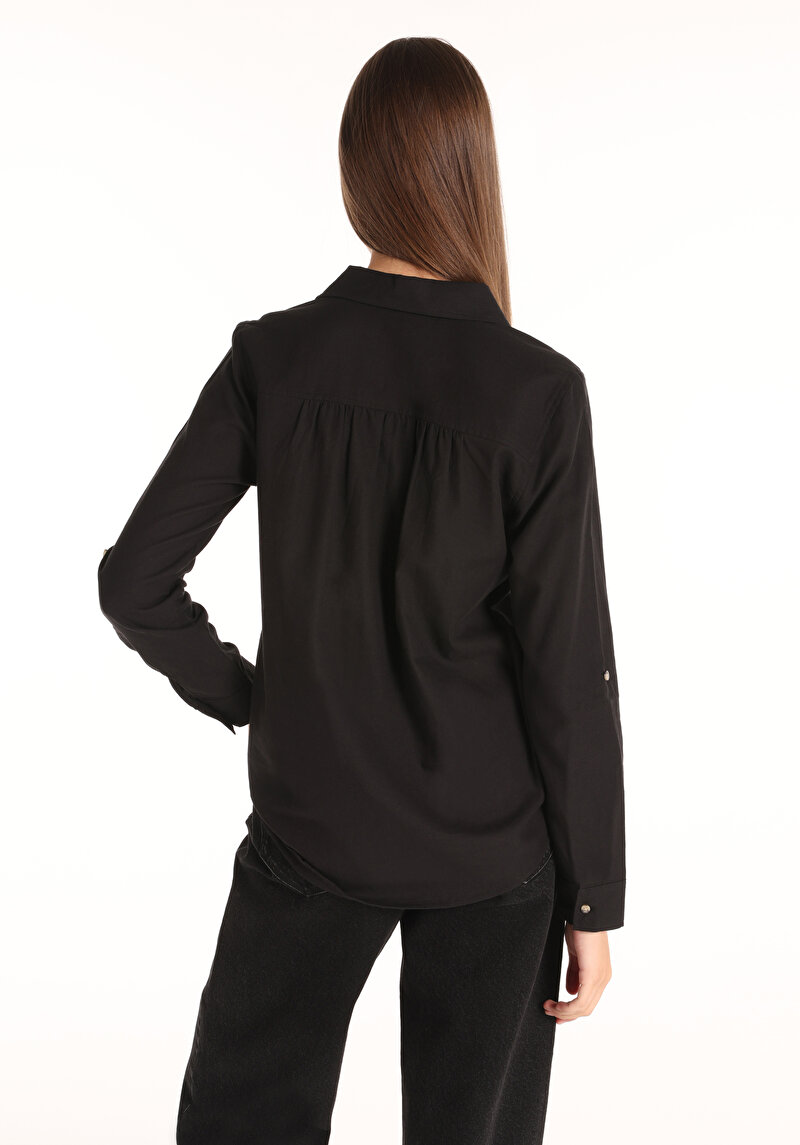 Зображення Сорочка З Довгим Рукавом Жіноча Чорна Cl1058747