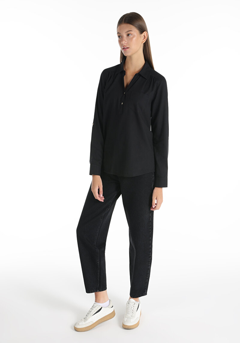 Зображення Сорочка З Довгим Рукавом Жіноча Чорна Cl1058747