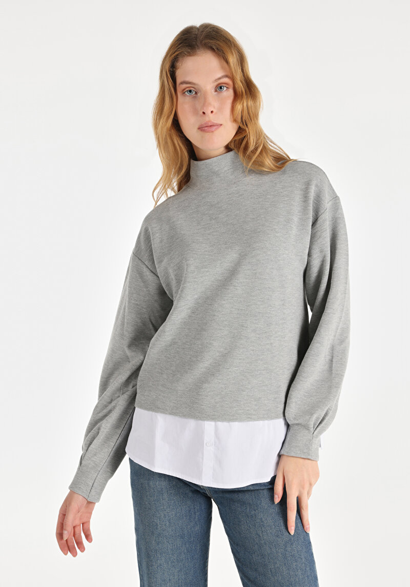 Зображення Футболка З Довгим Рукавом Жіноча Сіра  Cl1065095