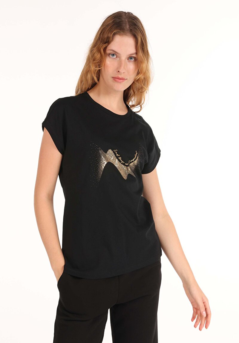 Зображення Футболка З Коротким Рукавом Жіноча Чорна  Cl1065176