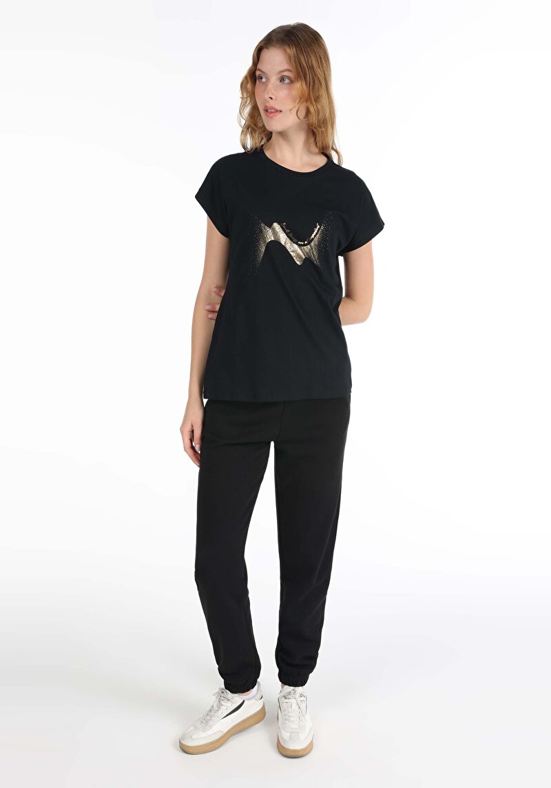 Показати інформацію про Футболка З Коротким Рукавом Жіноча Чорна  Cl1065176