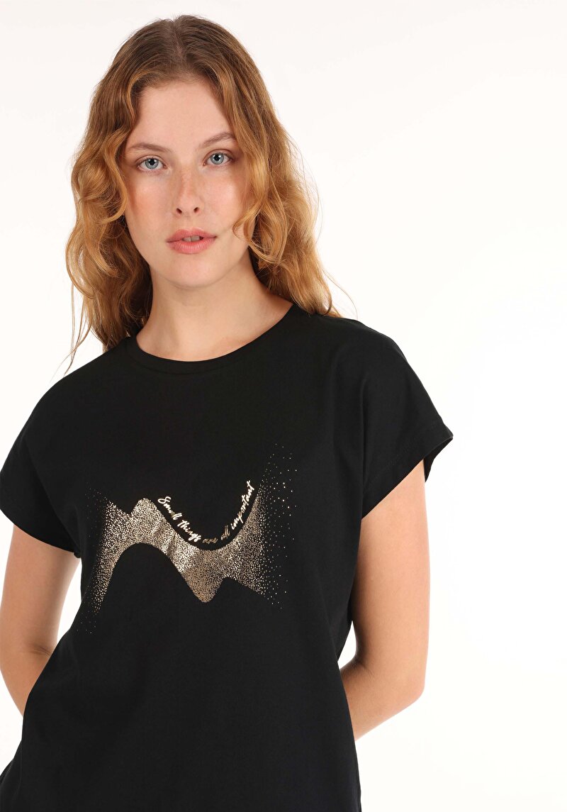 Показати інформацію про Футболка З Коротким Рукавом Жіноча Чорна  Cl1065176