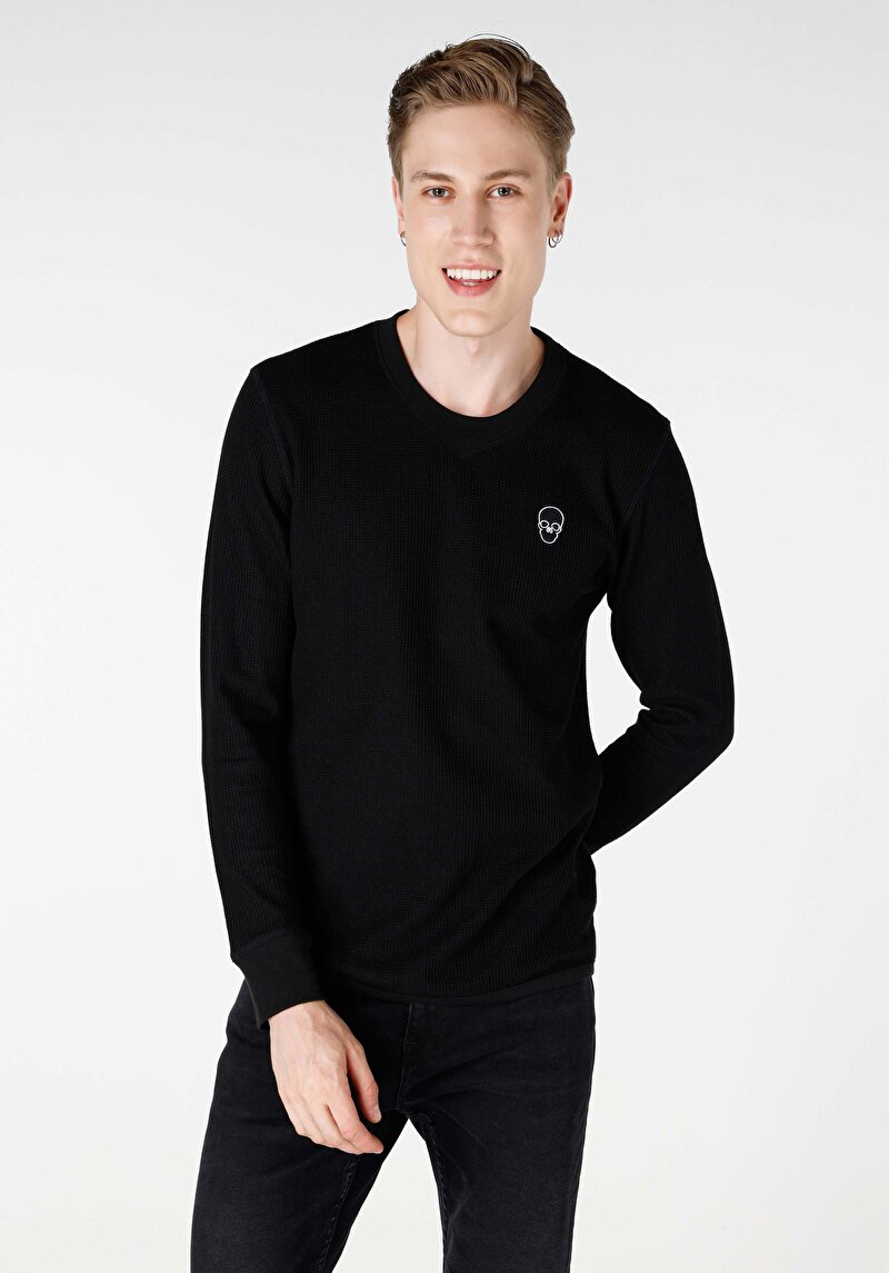 Зображення Футболка З Довгим Рукавом Чоловіча Чорна  Cl1065597