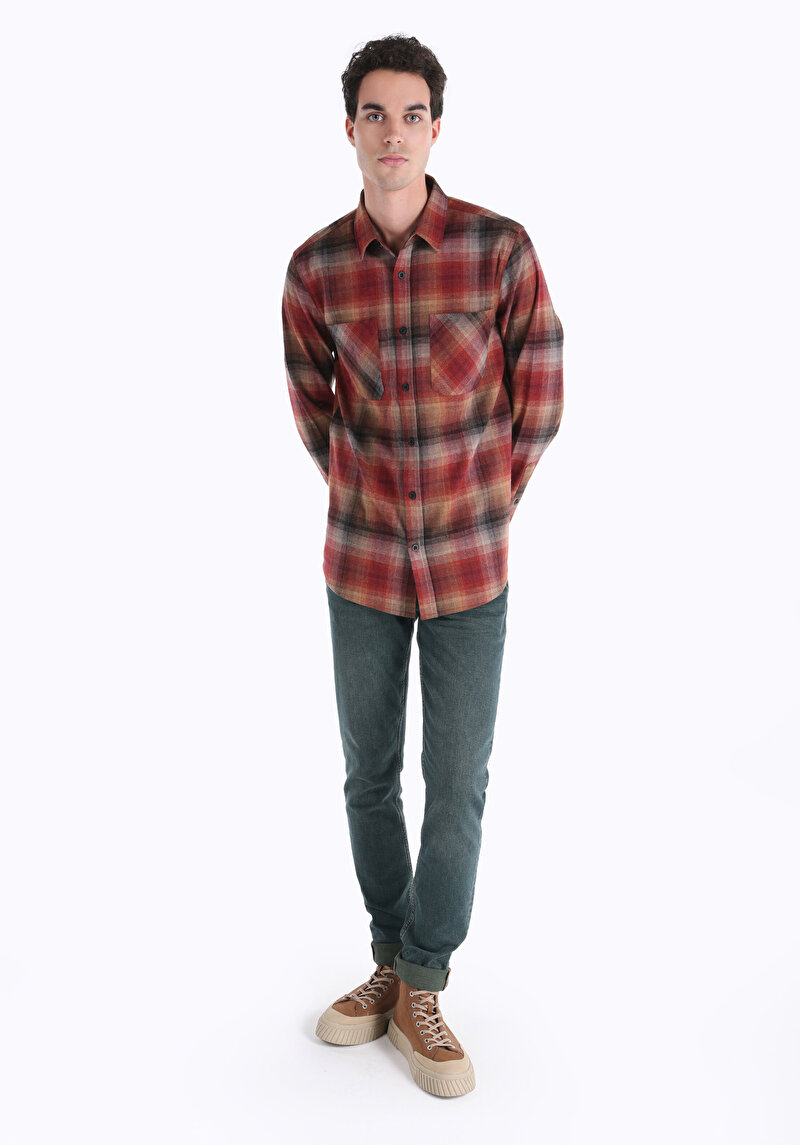 Зображення Сорочка З Довгим Рукавом Чоловіча Коричнева Cl1064922