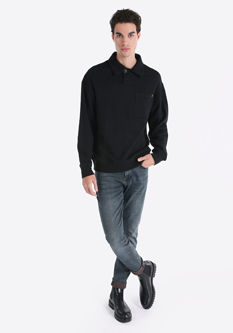 Показати інформацію про Футболка З Довгим Рукавом Чоловіча Чорна  Cl1064939