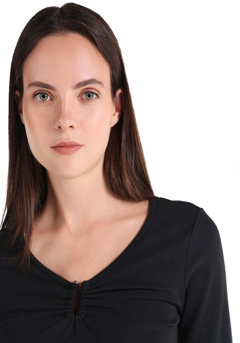 Показати інформацію про Футболка З Довгим Рукавом Жіноча Чорна  Cl1065170