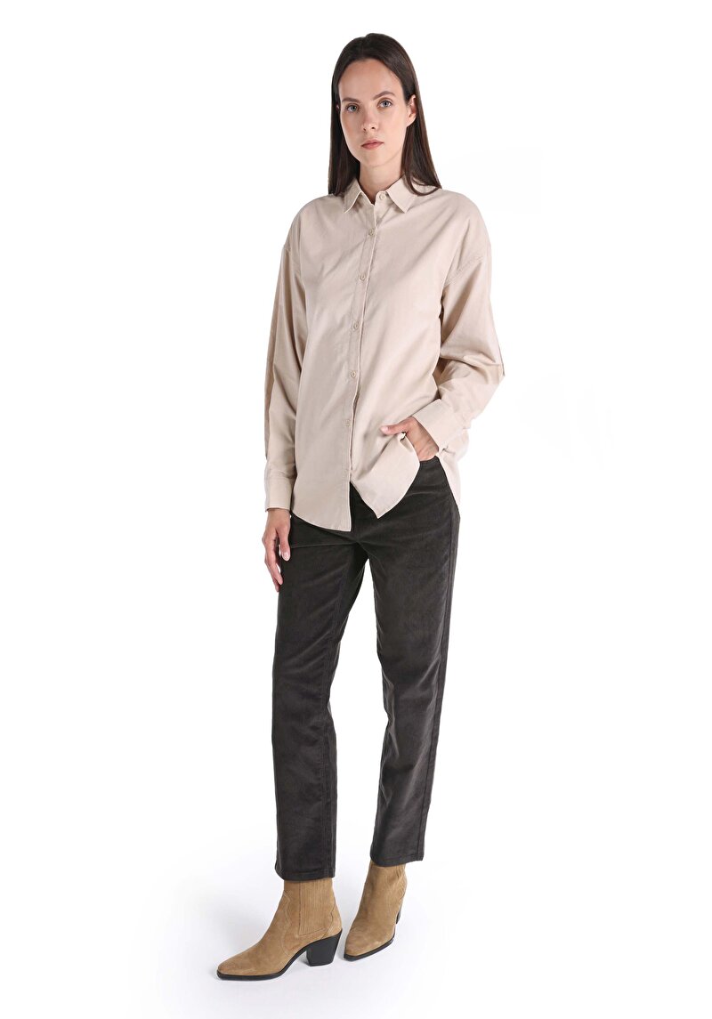 Показати інформацію про Сорочка З Довгим Рукавом Жіноча Бежева  Cl1065643