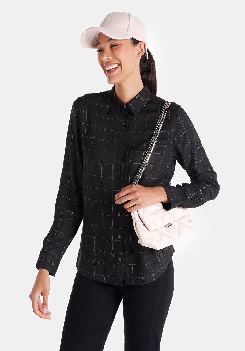 Зображення Сорочка З Довгим Рукавом Жіноча Чорна Cl1065002