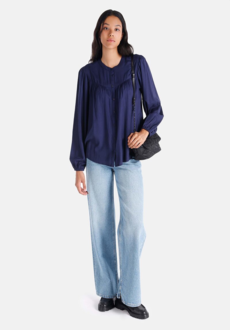 Зображення Сорочка З Довгим Рукавом Жіноча Синя Cl1065076