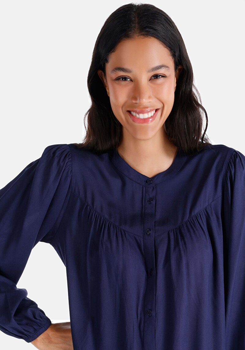 Показати інформацію про Сорочка З Довгим Рукавом Жіноча Синя  Cl1065076