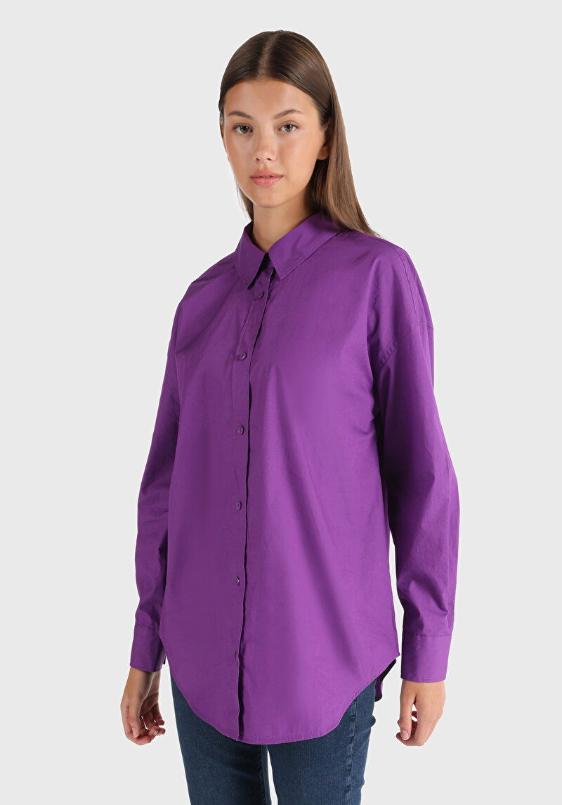 Зображення Сорочка З Довгим Рукавом Жіноча Фіолетова Cl1065050