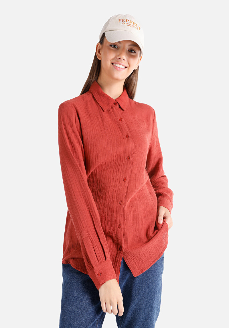 Зображення Сорочка З Довгим Рукавом Жіноча Коричнева  Cl1065068