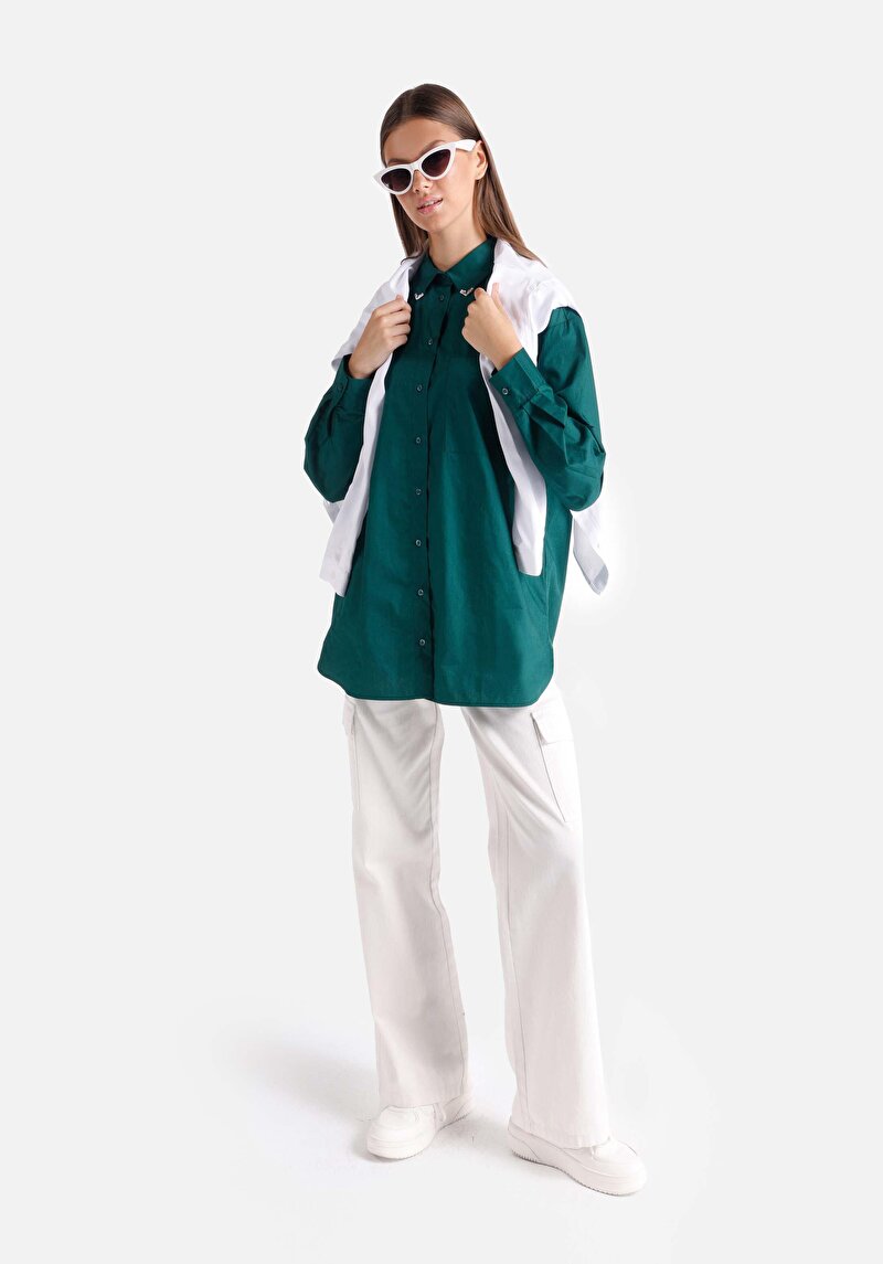 Показати інформацію про Сорочка З Довгим Рукавом Жіноча Зелена  Cl1065852