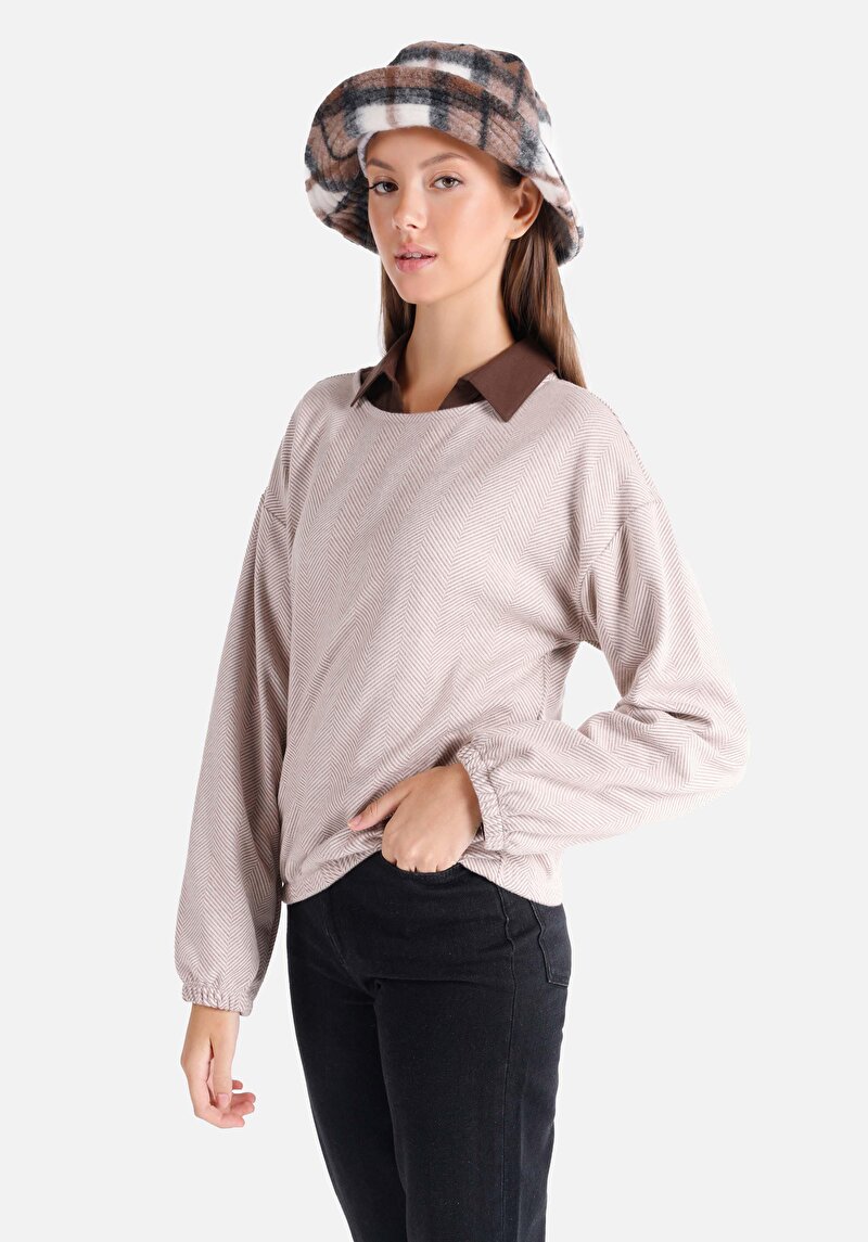 Зображення Футболка З Довгим Рукавом Жіноча Бежева  Cl1065929