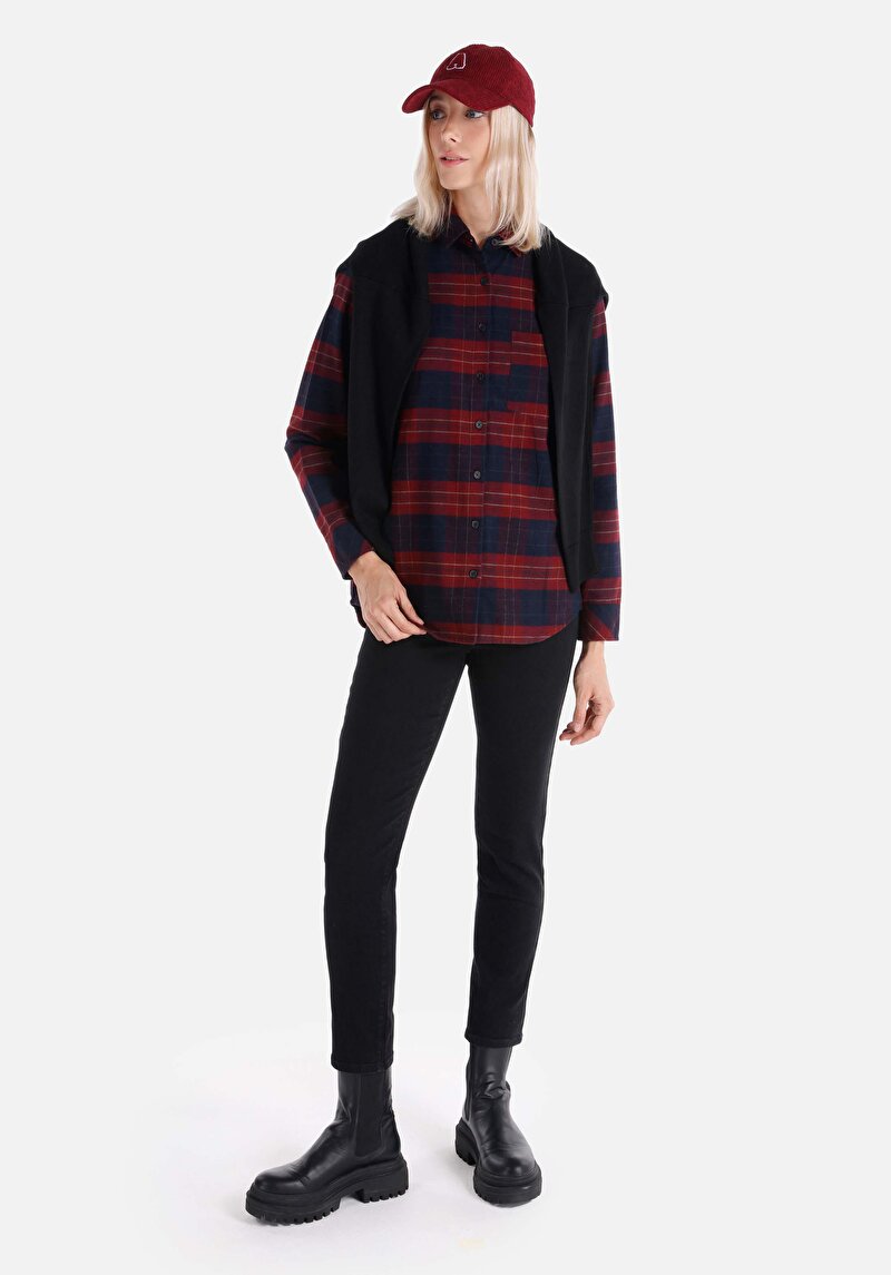 Показати інформацію про Сорочка З Довгим Рукавом Жіноча Бордова  Cl1065844