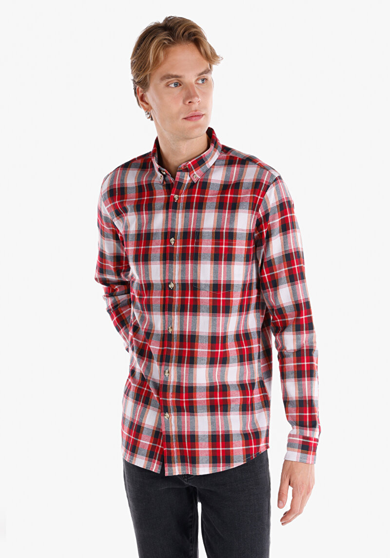 Зображення Сорочка З Довгим Рукавом Чоловіча Червона  Cl1064817