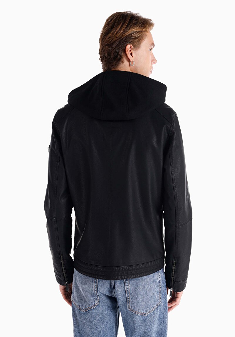 Показати інформацію про Куртка З Еко-шкіри Чоловіча Чорна  Cl1066367