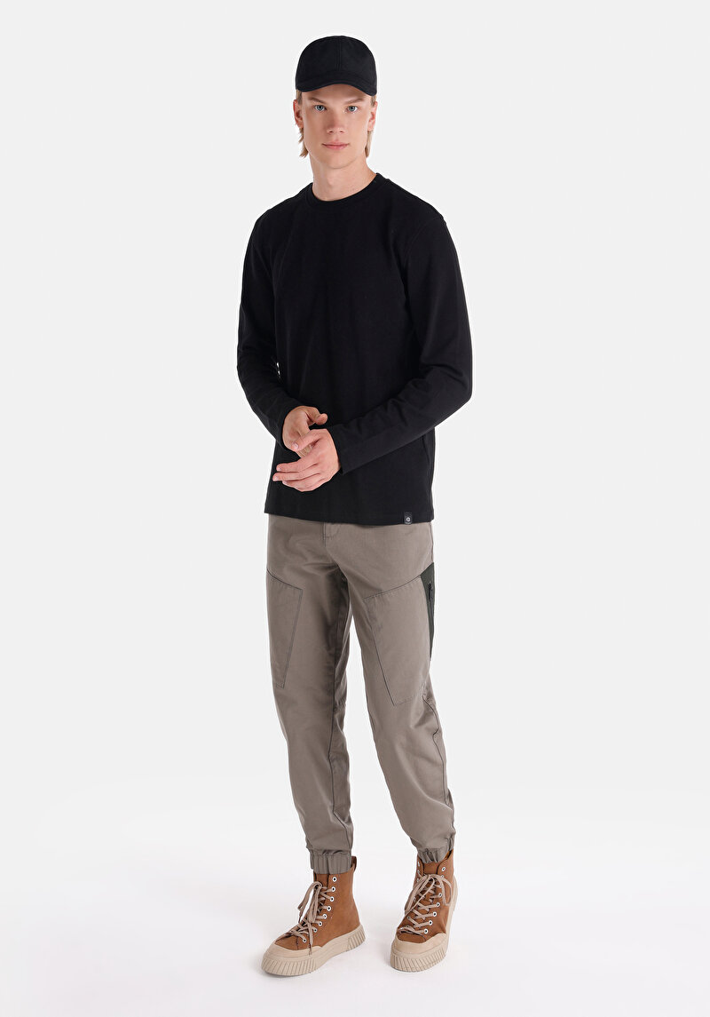 Показати інформацію про Футболка З Довгим Рукавом Чоловіча Чорна  Cl1064899